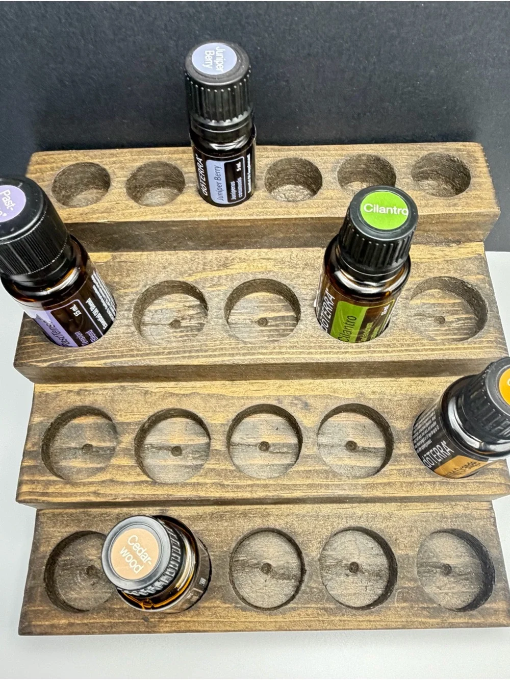Handmade Wooden Essential Oil Bottle Holder **Oils not included